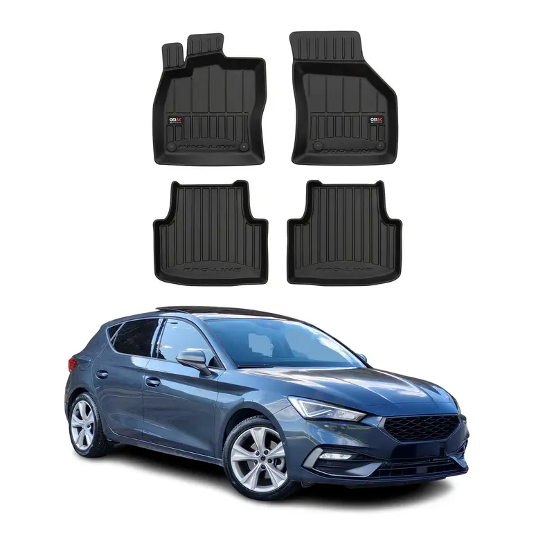 Tapis de Sol pour Seat Leon 2020-2026 Caoutchouc TPE Noir