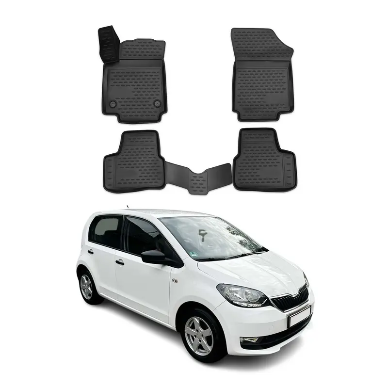 Tapis de Sol pour Skoda Citigo 2011-2020 Caoutchouc TPE Noir