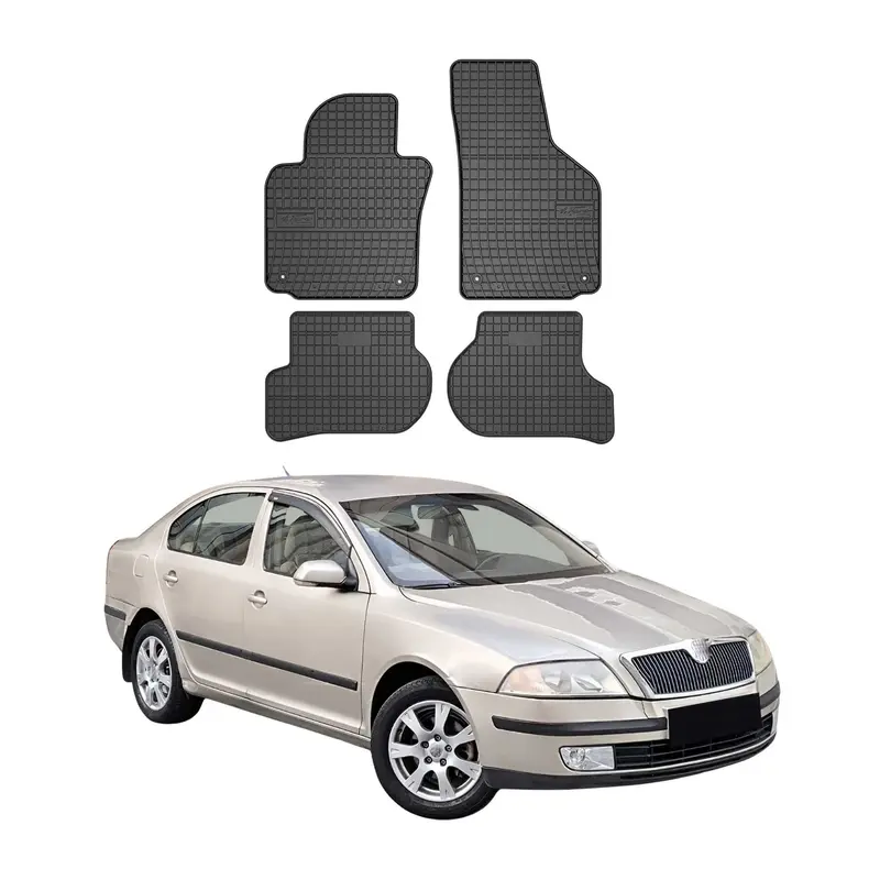 Tapis de Sol pour Skoda Octavia II 2004-2013 OMAC Noir Caoutchouc