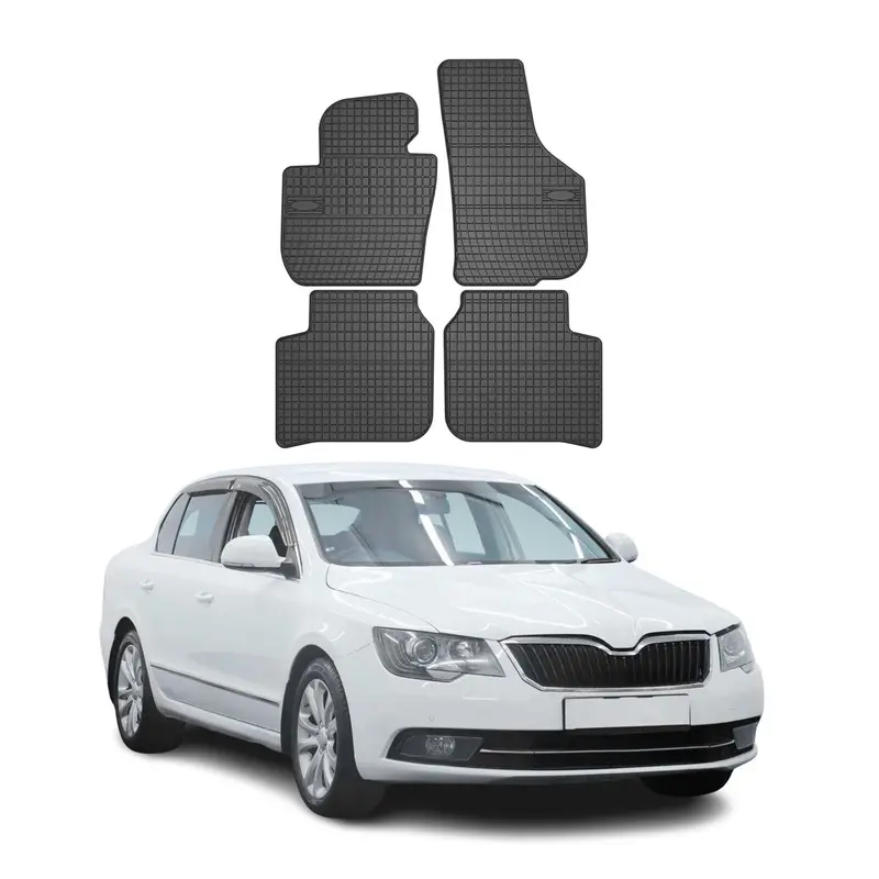 Tapis de Sol pour Skoda SuperB 2008-2015 Caoutchouc Noir