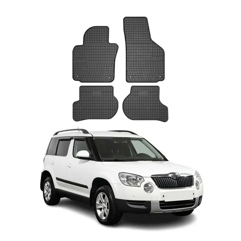 Tapis de Sol pour Skoda Yeti 2009-2017 OMAC Noir Caoutchouc