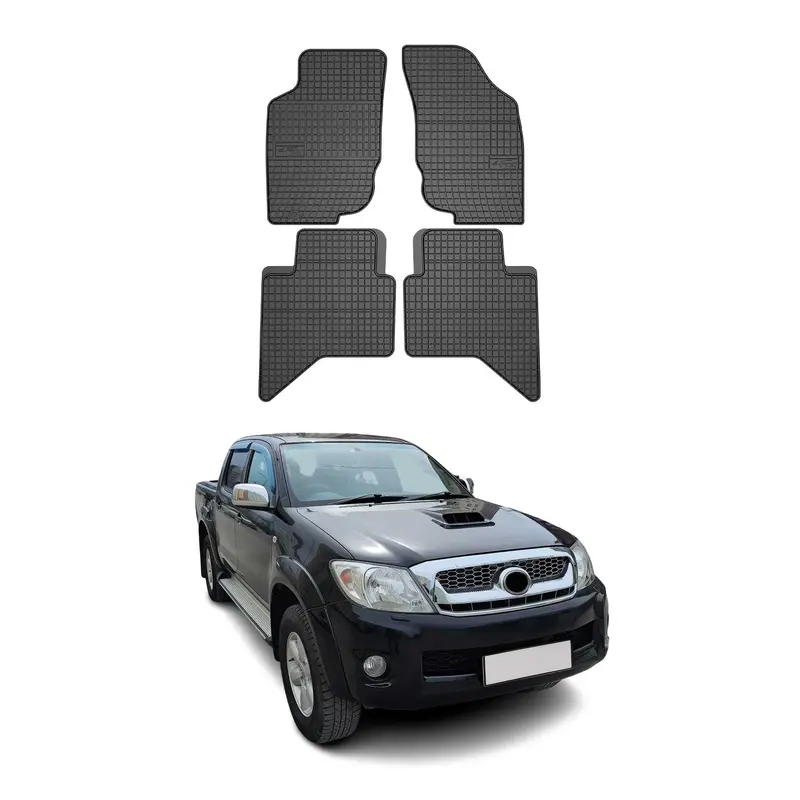 Tapis de Sol pour Toyota Hilux VII 2005-2015 Caoutchouc Noir