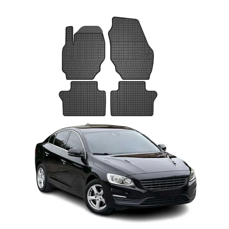 Tapis de Sol pour Volvo S60 II 2010-2018 Caoutchouc Noir 4Pcs