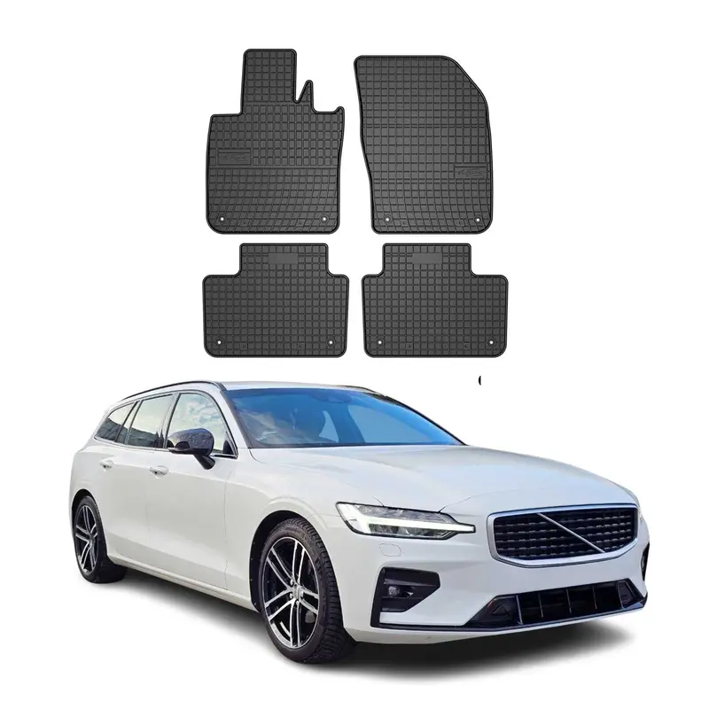 Tapis de Sol pour Volvo V60 2019-2026 Caoutchouc Noir