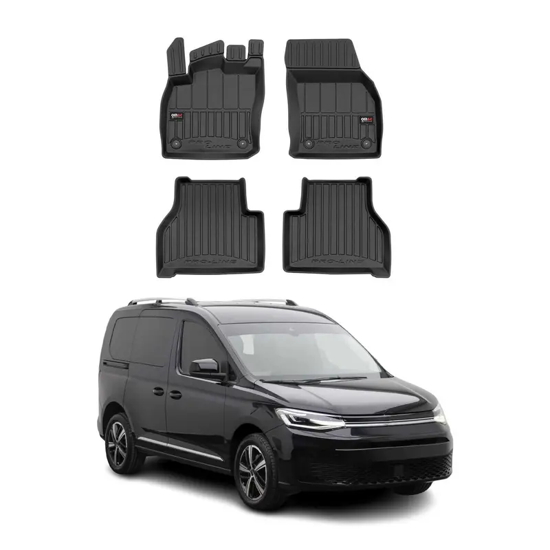 Tapis de Sol pour VW Caddy V 2020-2026 Caoutchouc TPE Noir