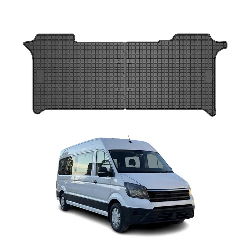 Tapis de Sol pour VW Crafter 2017-2026 2ème rangée Caoutchouc Noir