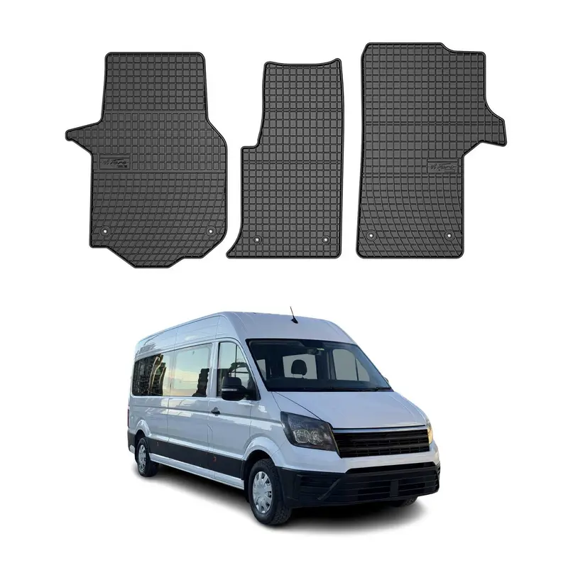 Tapis de Sol pour VW Crafter 2017-2026 Convient à 1ème rangée Noir Caoutchouc