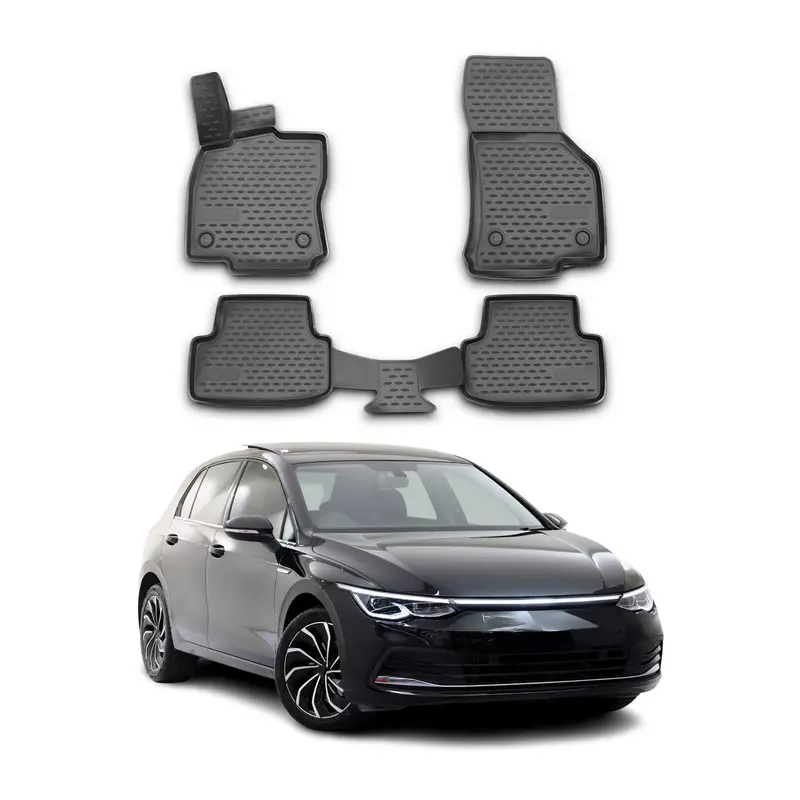 Tapis de Sol pour VW Golf 8 2019-2026 Caoutchouc TPE Noir 4x