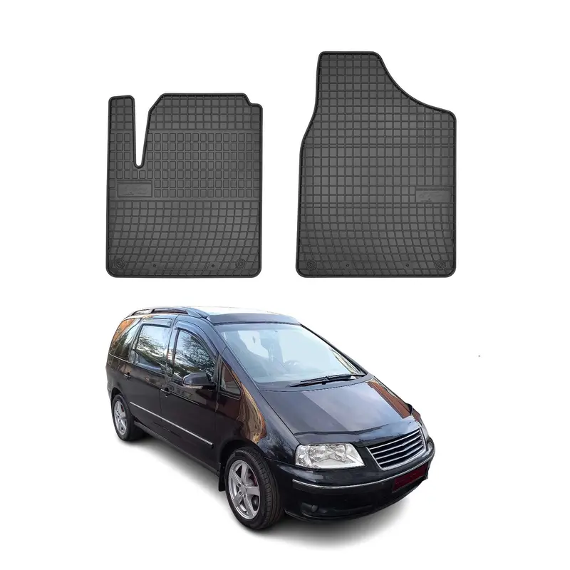Tapis de Sol pour VW Sharan 1995-2010 Convient à 1ème rangée Noir Caoutchouc