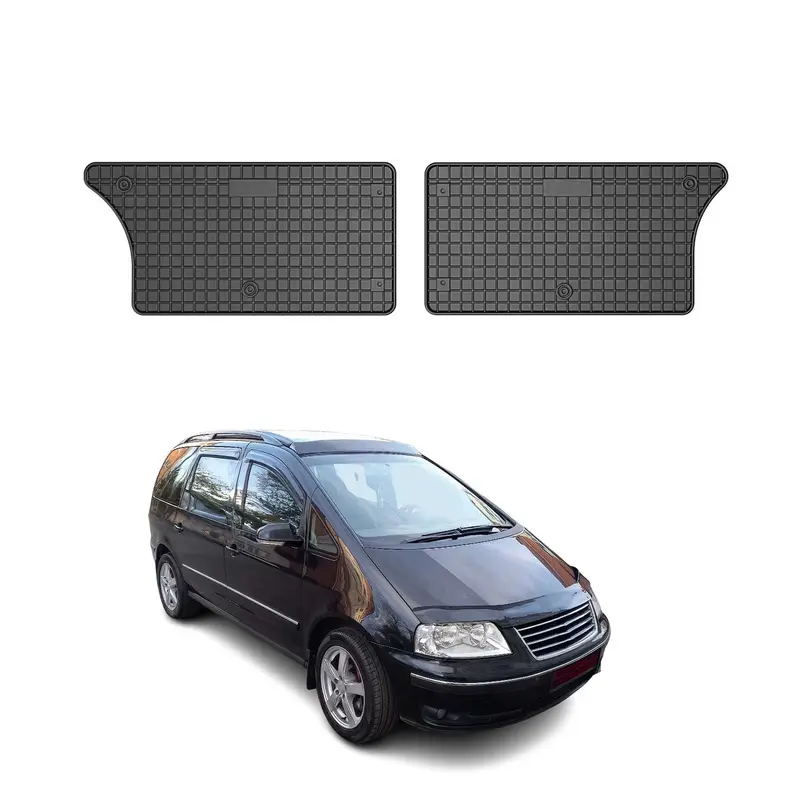 Tapis de Sol pour VW Sharan 1995-2010 Convient à 3ème rangée Noir Caoutchouc