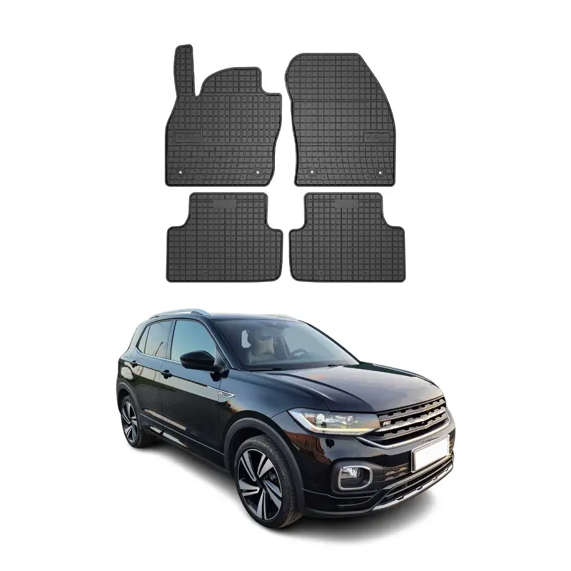 Tapis de Sol pour VW T-Cross 2019-2026 Caoutchouc Noir