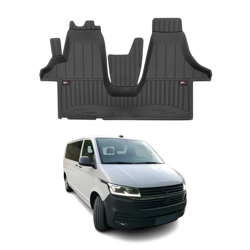 Tapis de Sol pour VW T6 Transporter 2015-2019 Caoutchouc TPE Noir