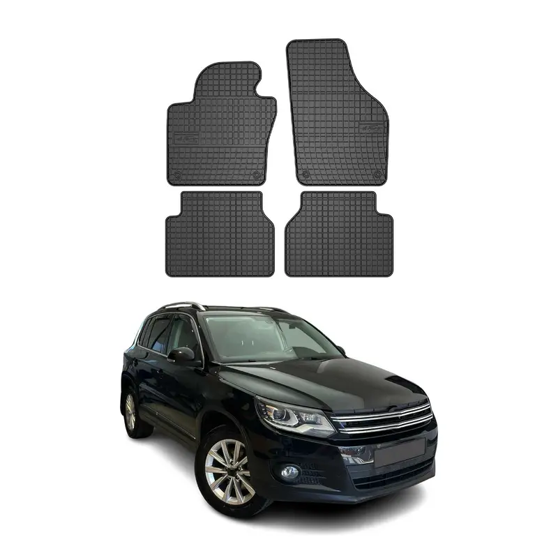 Tapis de Sol pour VW Tiguan 2007-2016 Caoutchouc Noir