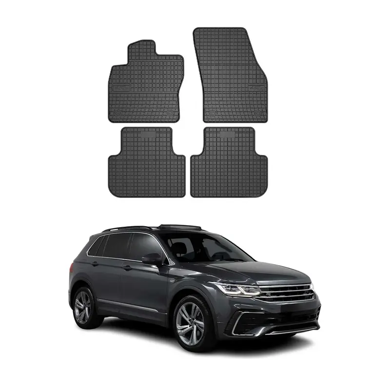 Tapis de Sol pour VW Tiguan 2016-2024 Caoutchouc Noir