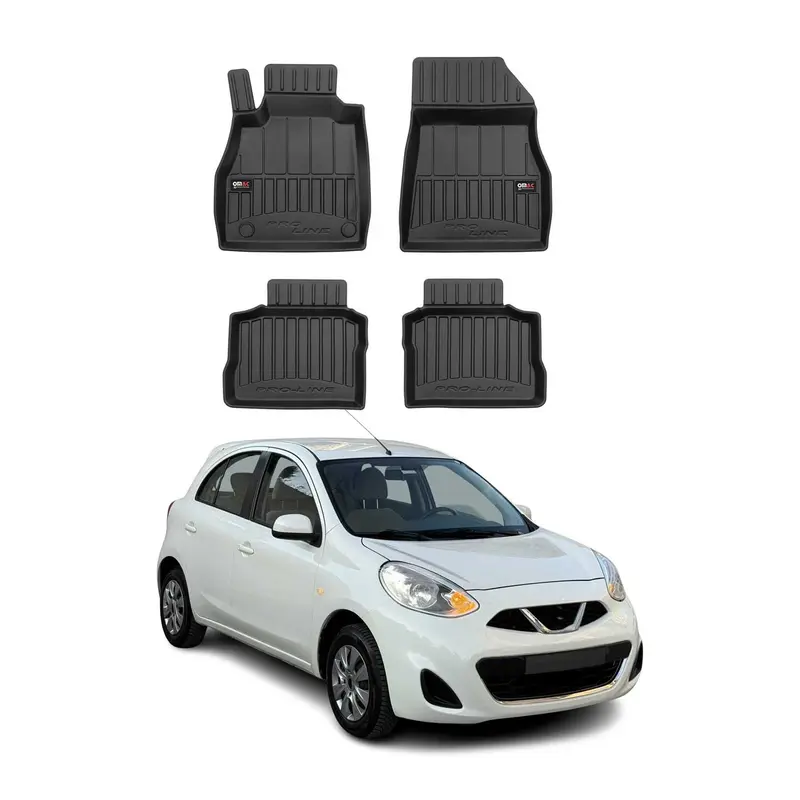 Tapis de Sol Voiture pour Nissan Micra 2017-2023 Caoutchouc TPE Noir