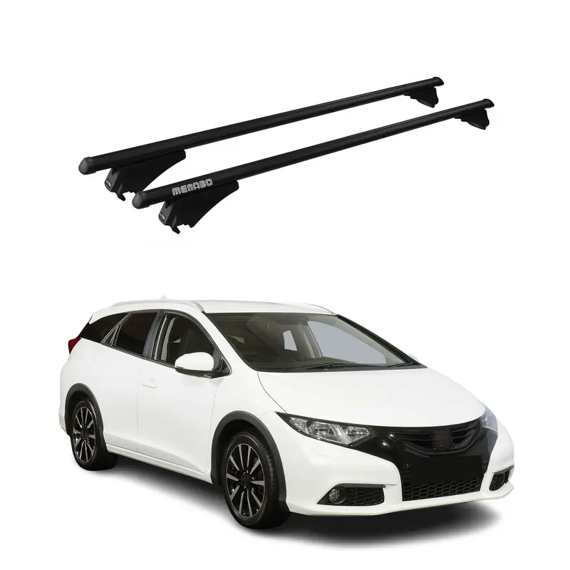 Tiger Barres de toit transversales pour Honda Civic IX Tourer 2013-2015 Noir