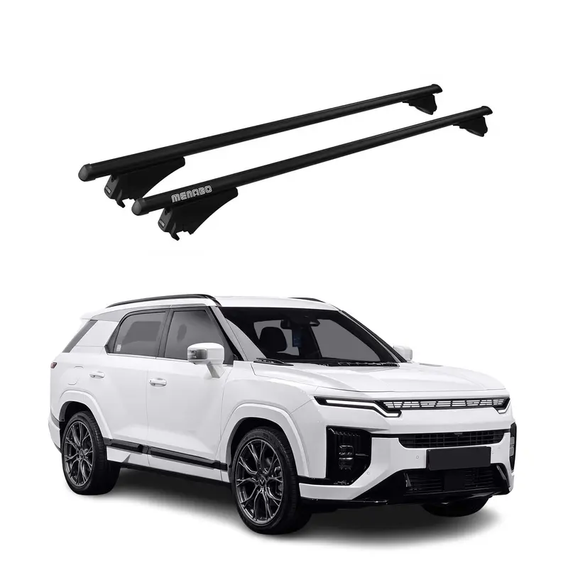 Tiger Barres de toit transversales pour KGM Actyon 2024-2026 Aluminium Noir 2x
