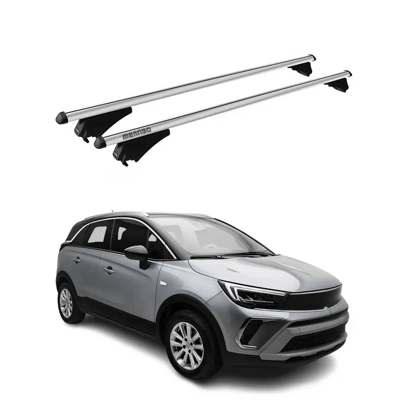 Tiger Barres de toit transversales pour Opel Crossland 2019-2024 Gris