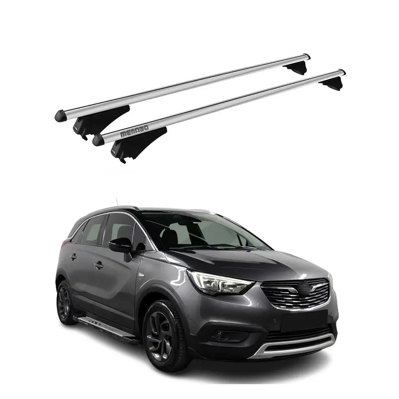 Tiger Barres de toit transversales pour Opel Crossland X 2017-2020 Gris
