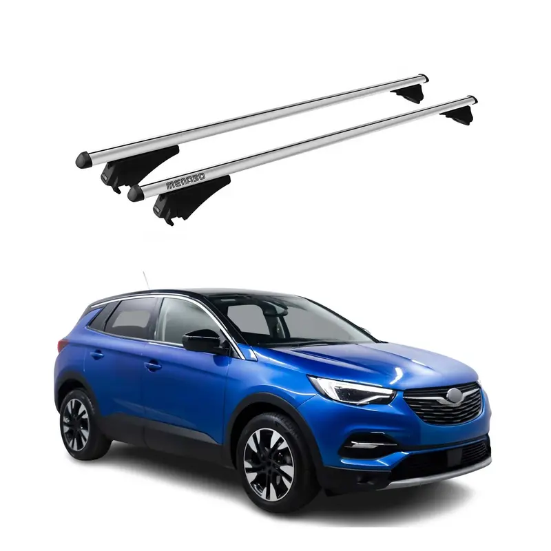 Tiger Barres de toit transversales pour Opel Grandland X 2017-2024 Gris