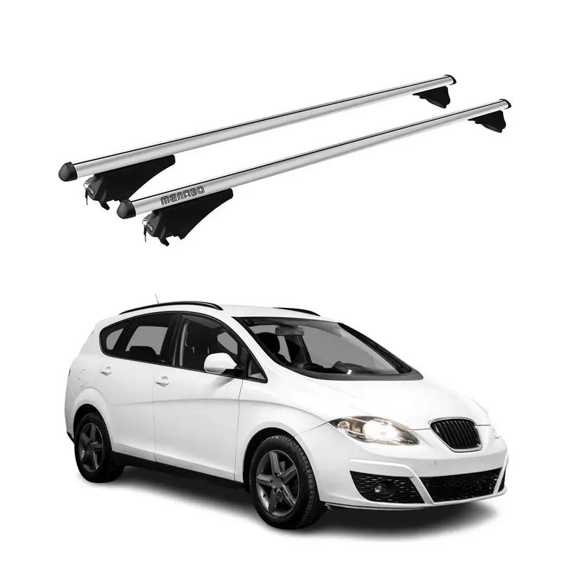 Tiger Barres de toit transversales pour Seat Altea XL 2007-15 Aluminium Gris 2x