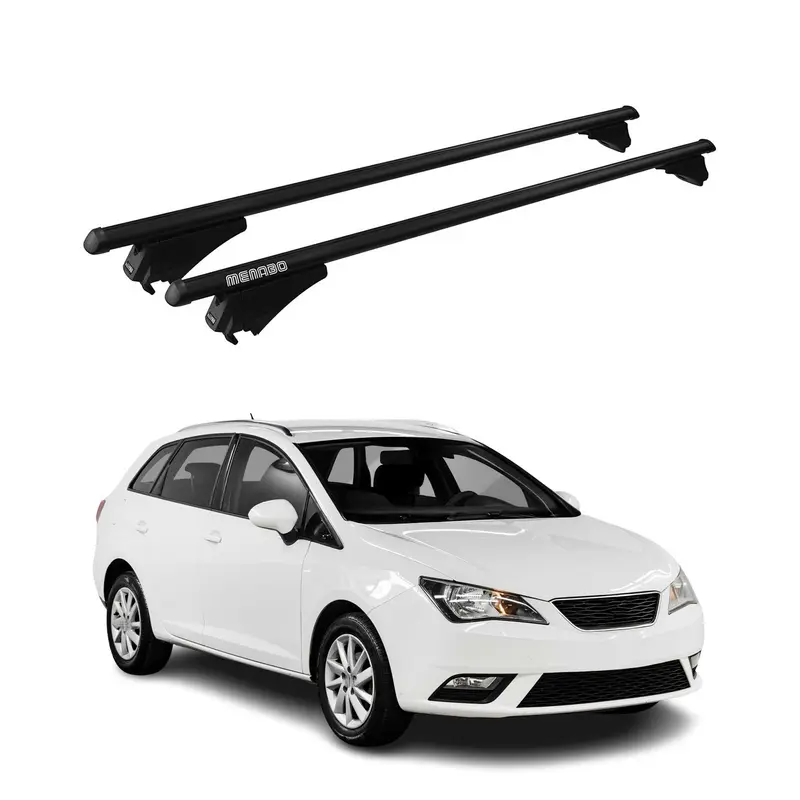 Tiger Barres de toit transversales pour Seat Ibiza IV ST 2010-2016 Noir