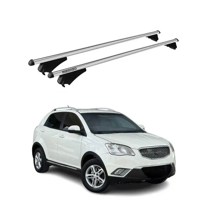 Tiger Barres de toit transversales pour Ssangyong Korando 2010-2019 Gris