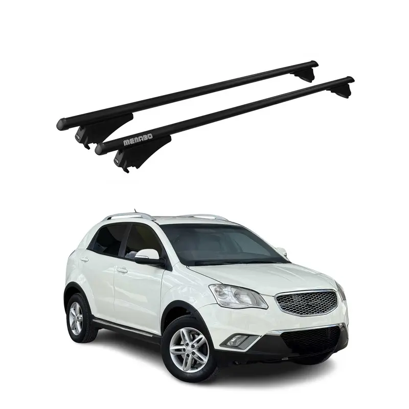 Tiger Barres de toit transversales pour Ssangyong Korando 2011-2019 Noir