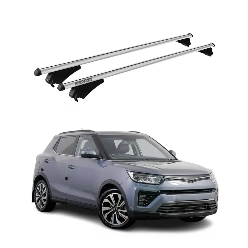 Tiger Barres de toit transversales pour Ssangyong Tivoli 2015-2019 Gris