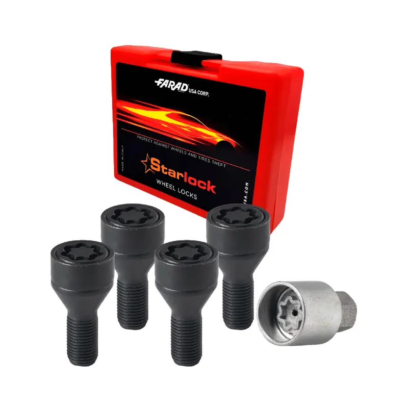 Vis de roue antivol pour Alfa Romeo 166 / 147 / 156 1997-2010 Noir M12X1,25