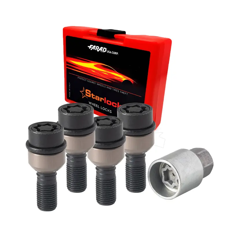 Vis de roue antivol pour Audi Q4 E-Tron dès 2021 Noir lot de 4 M14X1,5