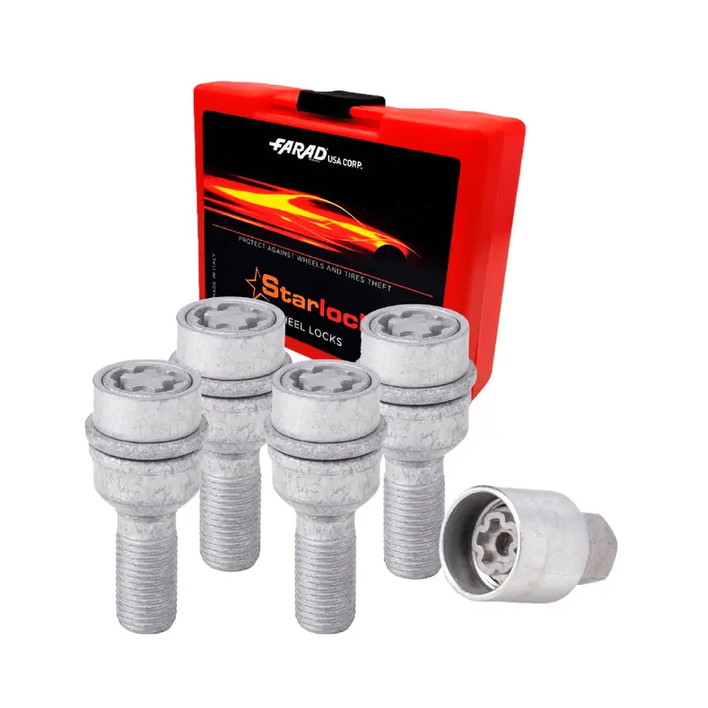 Vis de roue antivol pour Audi Q7 2006-2015 Acier Gris lot de 4 M14X1,5