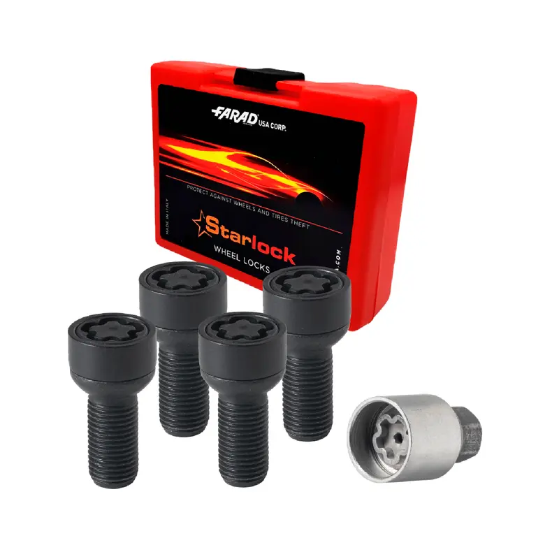 Vis de roue antivol pour VW Passat / Jetta / Arteon dès 2000 Noir 4x M12X1.5