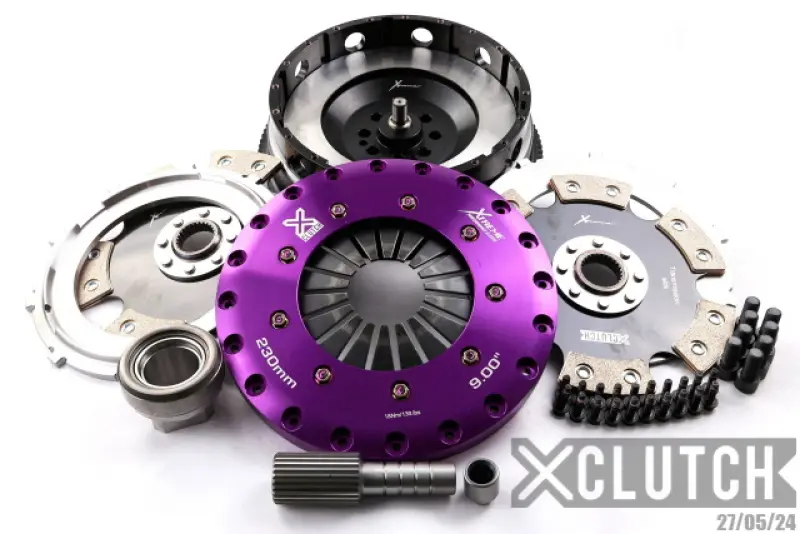 XClutch Kit d'Embrayage Bi-Disque Céramique Solide 9" – BMW 335i 3.0L (2007-2010) (8 Boulons / PB sur Arbre d’Entrée)