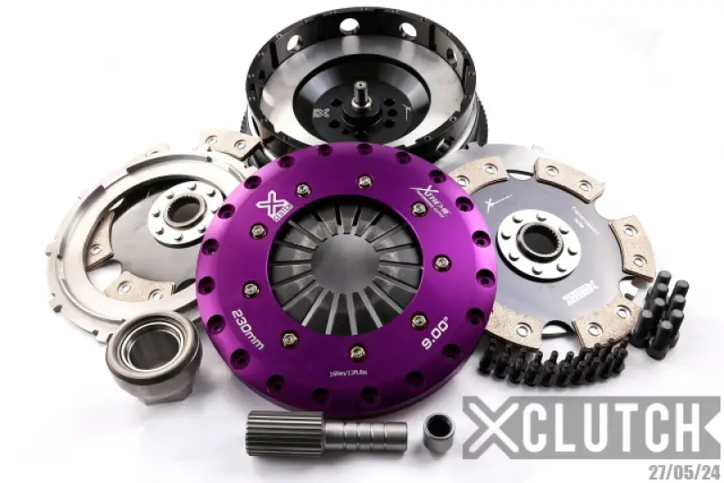 XClutch Kit d'Embrayage Bi-Disque Céramique Solide 9" – BMW 335is 3.0L (2011-2013) (6 Boulons / PB sur Arbre d’Entrée)