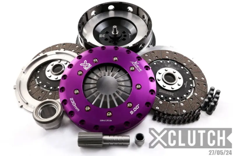 XClutch Kit d'Embrayage Bi-Disque Organique Solide 9" – BMW 335is 3.0L (2011-2013) (6 Boulons / PB sur Arbre d’Entrée)